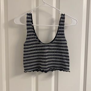 Urban Outfitters Out from Under Seamless Crop Tank in Black Multi, size Large